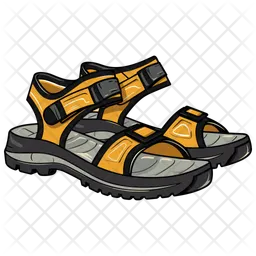 Sandalias de senderismo amarillas  Icono