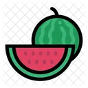 La Mitad Sandia Frutas Icono