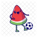 Sandia Jugando Futbol Jugando Futbol Lindo Icon