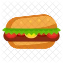 Sanduiche De Carne Fast Food Jantar Ícone