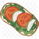 Sanduiche De Tomate Pepino E Alface Dieta Nutricao Ícone