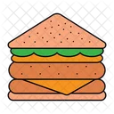 Cheese Meat Slice Club Sandwich Icon