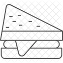 샌드위치 얇은선 아이콘 아이콘