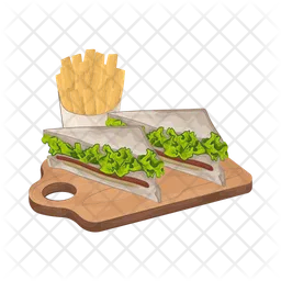 Sandwich and french fries  Icon