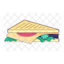 Sandwich Cartoon Ham Toast Panino Prosciutto Icon