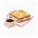 Sandwich und Kaffee  Symbol