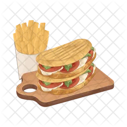 Sandwich und Pommes Frites  Symbol