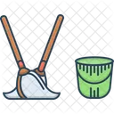 Sanitary Bucket Broom Icon