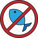 Pas De Poisson Mer Vide Poisson Interdit Icône