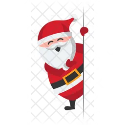 Santa Claus Peeking  Icon