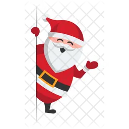 Santa Claus Peeking  Icon