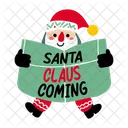 Santa Clause Typography Lettering Icon