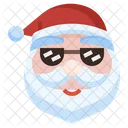 Santa Cool Cool Emoji Icon