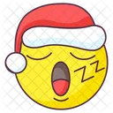 Emoji De Santa Durmiente Expresion Dormida Etiqueta Emocional Icono