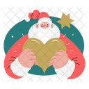 Santa Holding Heart  Icône