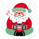 Santa Drinking Tea Icon