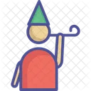 Santa Santa Caricature Celebration Swirl Icon