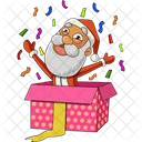Santa In Gift Box  Icon