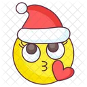Santa Kiss Emoji Love Kiss Expression Emotag Icon