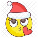 Santa Kiss Emoji Love Kiss Expression Emotag Icon