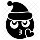 Santa Kiss Emoji Love Kiss Expression Emotag Icon