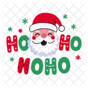 Santa Laugh Typography Lettering Icon