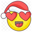Santa Love Emoji Love Expression Christmas Love Emotag Icon