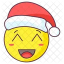 Emoji De Rubor De Santa Expresion Radiante De Santa Etiqueta Emocional Icono