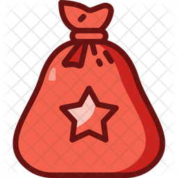 Santa Sack Icon - Download in Colored Outline Style