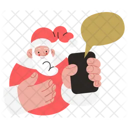 Santa Showing Chat  Icon