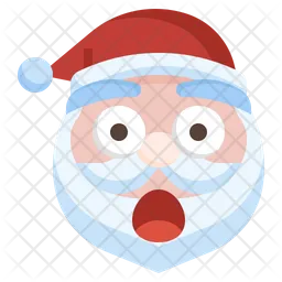 Santa Surprised Emoji Icon