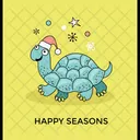 Santa Turtle Christmas Icon