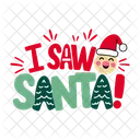 Santa Typography Lettering Christmas Icon