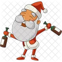 Santa With Beer Bottle  Icon