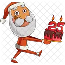 Santa With Birthday Cake  Icon