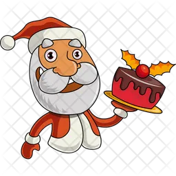 Santa With Cake  Icon