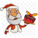 Santa With Cake  Icon