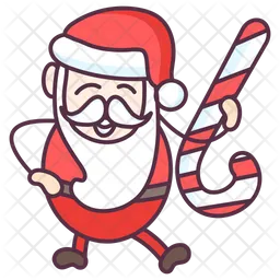 Santa with Candy Cane  Icon