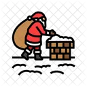 Santa Claus Rooftop Icon