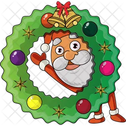 Santa With Wreath  Icon