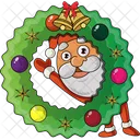 Santa With Wreath  Icon