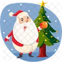 Santaclaus with Christmas tree  Icon