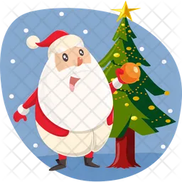 Santaclaus with Christmas tree  Icon