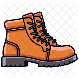 Sapatos com botas laranja com cadarço  Ícone