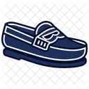 Sapatos mocassim de couro azul  Ícone