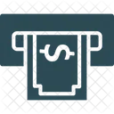 Saque Em Caixa Eletronico Servicos Bancarios Notas Ícone