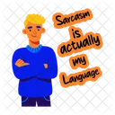 Sarcastic Man Funny Quote Icon