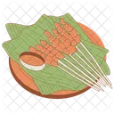 Satay A La Parrilla Satay Comida Icon