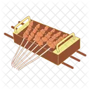 Asar Satay Parrilla Comida Icon