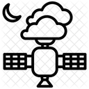 Icone De Linha De Satelite Meteorologico Ícone